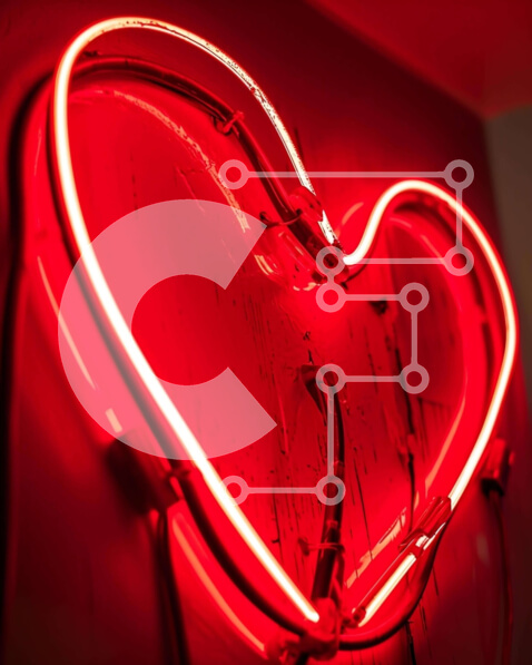 Intra Συλλεκτικό Ξύλινο Παζλ Plywood  4mm - Κόκκινη επιγραφή νέον σε σχήμα καρδιάς σε διάφορες τοποθεσίες Σε Ξύλινο Κουτί - Διαστάσεις Puzzle: 10x10 cm – 25 κομμάτια