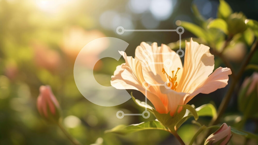 Intra Συλλεκτικό Ξύλινο Παζλ Plywood  4mm - Μονό ροζ λουλούδι στο έντονο φως του ήλιου Σε Ξύλινο Κουτί - Διαστάσεις: 10x10 cm – 25 κομμάτια