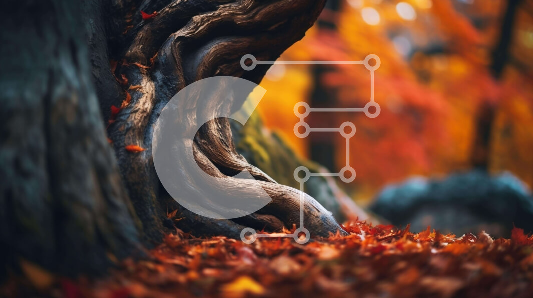 Intra Συλλεκτικό Ξύλινο Παζλ Plywood  4mm - Φθινοπωρινός κορμός δέντρου στο δάσος με διάσπαρτα φύλλα Σε Ξύλινο Κουτί - Διαστάσεις: 10x10 cm – 25 κομμάτια