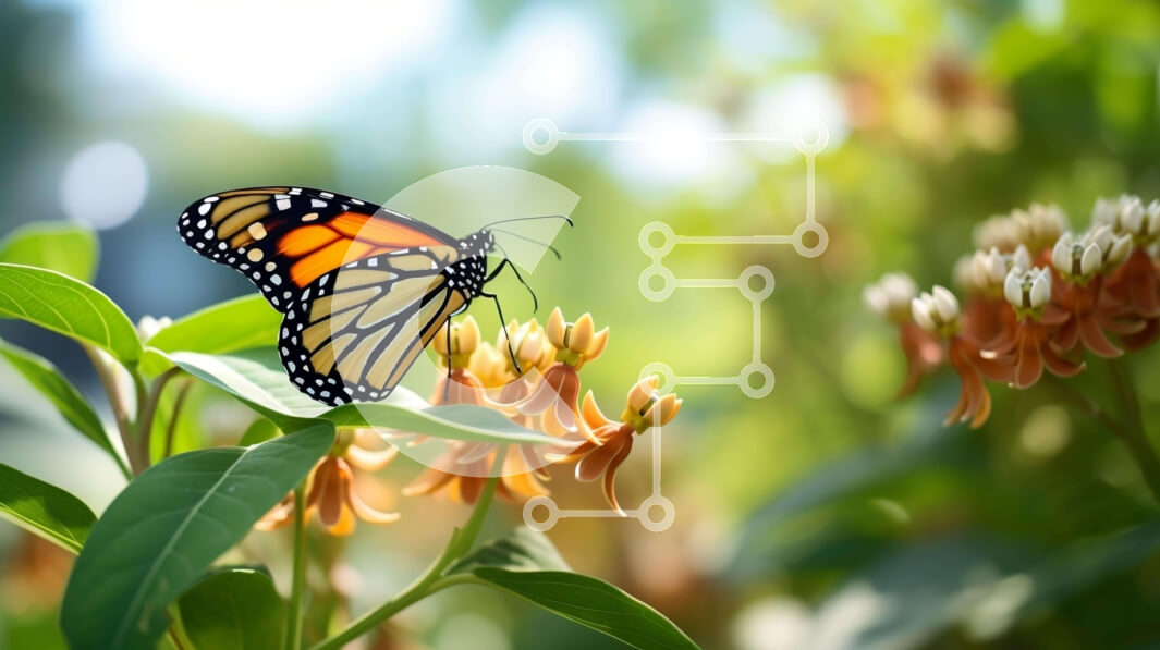 Intra Συλλεκτικό Ξύλινο Παζλ Plywood  4mm - Πεταλούδα Monarch στο πορτοκαλί λουλούδι Σε Ξύλινο Κουτί - Διαστάσεις: 10x10 cm – 25 κομμάτια