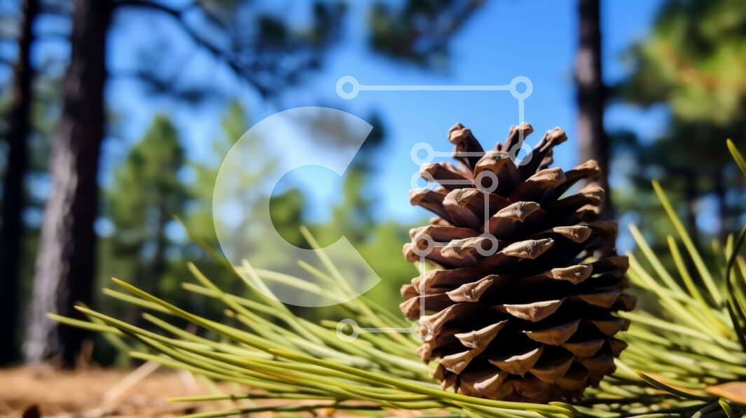 Intra Συλλεκτικό Ξύλινο Παζλ Plywood  4mm - Κώνος πεύκου σε ανοιχτό πευκοδάσος Σε Ξύλινο Κουτί - Διαστάσεις: 10x10 cm – 25 κομμάτια