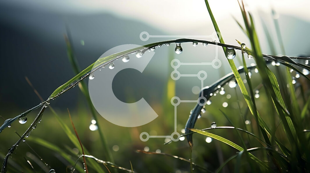 Intra Συλλεκτικό Ξύλινο Παζλ Plywood  4mm - Χλοώδες χωράφι με σταγονίδια δροσιάς και βουνά Σε Ξύλινο Κουτί - Διαστάσεις: 10x10 cm – 25 κομμάτια