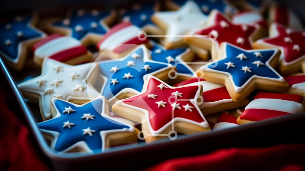 Intra Συλλεκτικό Ξύλινο Παζλ Plywood  4mm - Patriotic Star and Stripe Cookies για τις 4 Ιουλίου και τις Patriotic Puzzle 10x10 cm – 25 κομα. Θέματα Διακοπές  Σε Ξύλινο Κουτί - Διαστάσεις: 10x10 cm – 25 κομμάτια
