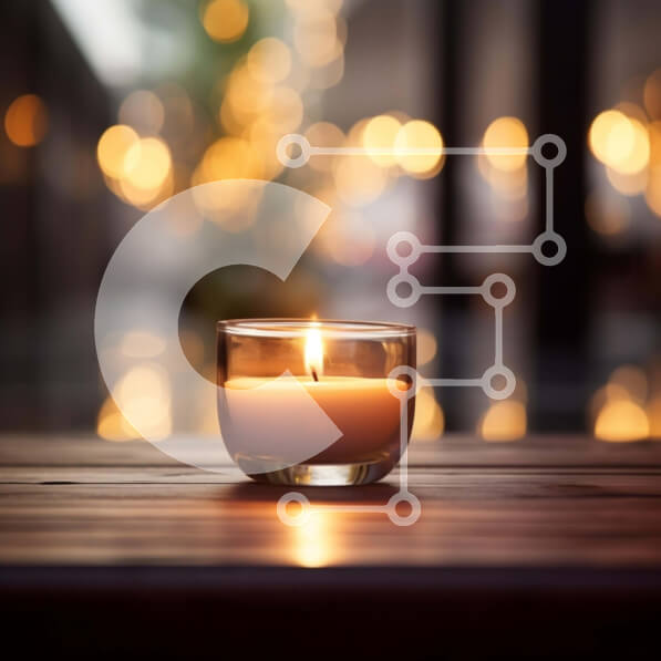 Intra Συλλεκτικό Ξύλινο Παζλ Plywood  4mm - Μονό αναμμένο κερί σε ξύλινο τραπέζι σε εξωτερικούς χώρους Σε Ξύλινο Κουτί - Διαστάσεις: 10x10 cm – 25 κομμάτια