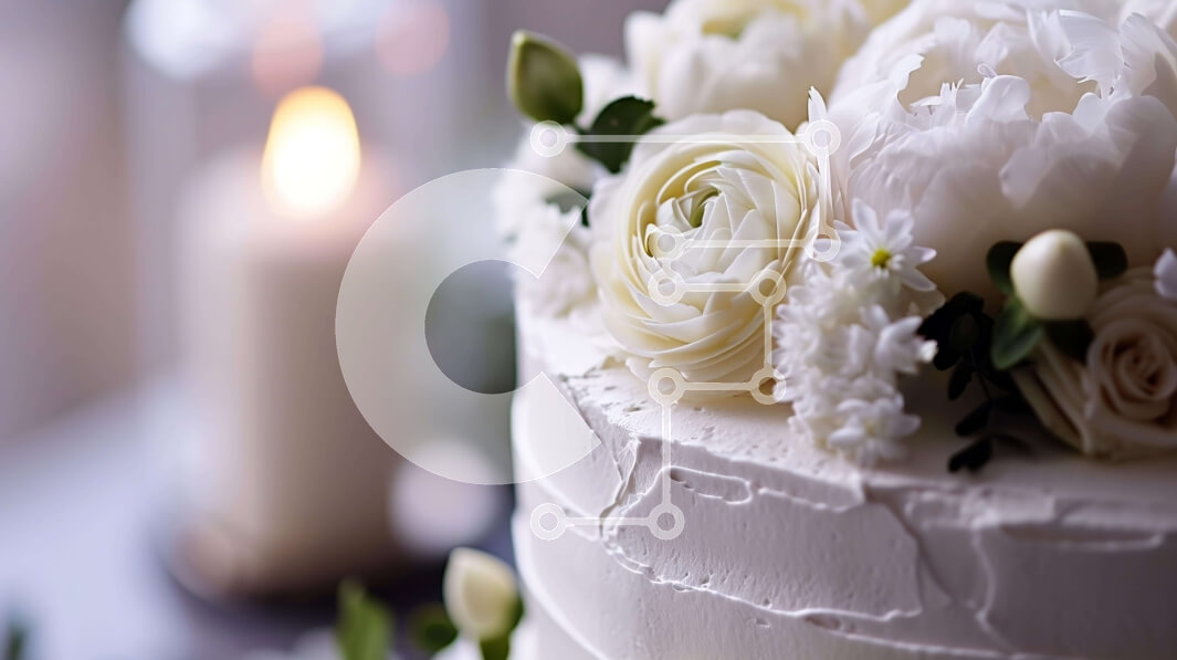 Intra Συλλεκτικό Ξύλινο Παζλ Plywood  4mm - Λευκό κέικ με λουλούδια και κεριά Σε Ξύλινο Κουτί - Διαστάσεις: 10x10 cm – 25 κομμάτια