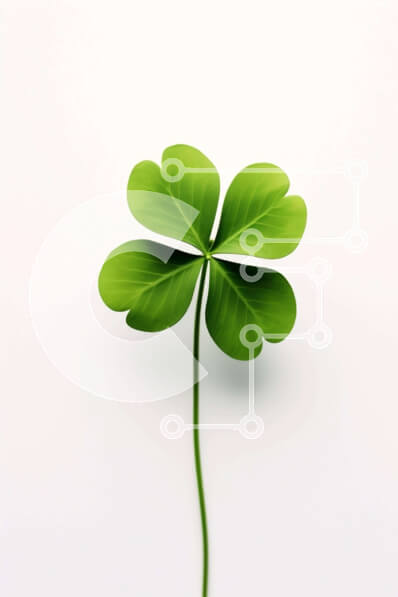 Σετ των 2 Intra Συλλεκτικό Ξύλινο Παζλ Plywood  4mm - Τετράφυλλο τριφύλλι σε άσπρο φόντο Σε Ξύλινο Κουτί - Διαστάσεις: 10x10 cm – 25 κομμάτια