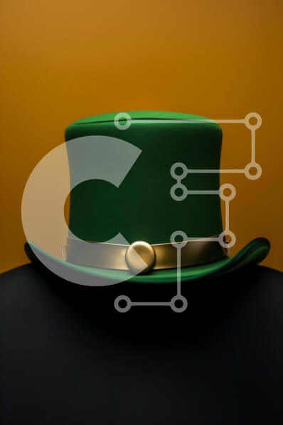 Intra Συλλεκτικό Ξύλινο Παζλ Plywood  4mm - Πράσινο καπέλο σε πορτοκαλί φόντο Σε Ξύλινο Κουτί - Διαστάσεις: 10x10 cm – 25 κομμάτια