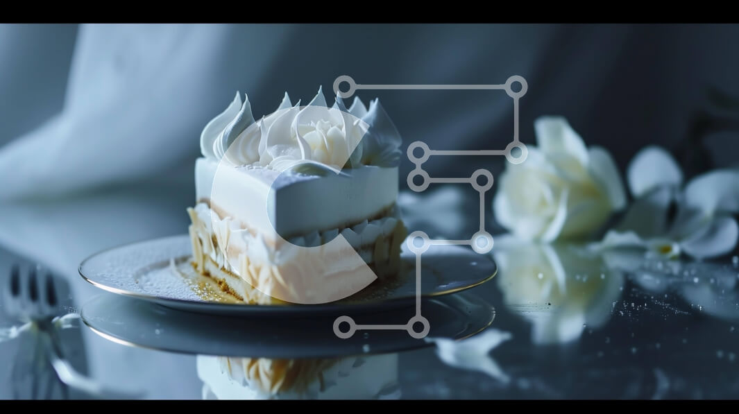 Σετ των 2 Intra Συλλεκτικό Ξύλινο Παζλ Plywood  4mm - Μικρό λευκό κέικ με σαντιγί και λουλούδια Σε Ξύλινο Κουτί - Διαστάσεις: 10x10 cm – 25 κομμάτια