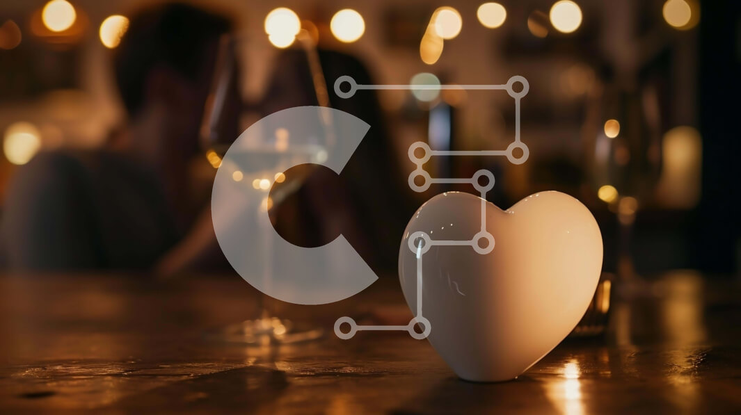 Intra Συλλεκτικό Ξύλινο Παζλ Plywood  4mm - Ρομαντικό δείπνο υπό το φως των κεριών με κερί σε σχήμα καρδιάς και κρασί Σε Ξύλινο Κουτί - Διαστάσεις Puzzle: 10x10 cm – 25 κομμάτια