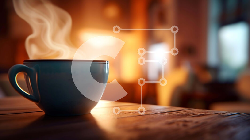 Σετ των 2 Intra Συλλεκτικό Ξύλινο Παζλ Plywood  4mm - Μπλε φλιτζάνι καφέ με ατμό σε ξύλινο τραπέζι Σε Ξύλινο Κουτί - Διαστάσεις: 10x10 cm – 25 κομμάτια