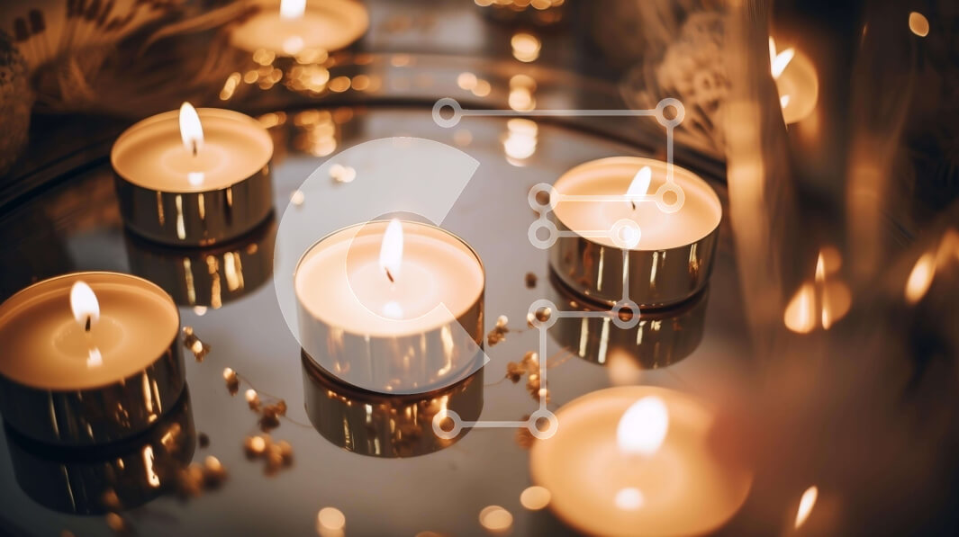 Intra Συλλεκτικό Ξύλινο Παζλ Plywood  4mm - Αναμμένα κεριά σε διακοσμητικό καθρέφτη Σε Ξύλινο Κουτί - Διαστάσεις: 10x10 cm – 25 κομμάτια