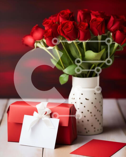 Intra Συλλεκτικό Ξύλινο Παζλ Plywood  4mm - Τριαντάφυλλα του Αγίου Βαλεντίνου με κάρτες και κουτιά δώρων Σε Ξύλινο Κουτί - Διαστάσεις Puzzle: 10x10 cm – 25 κομμάτια