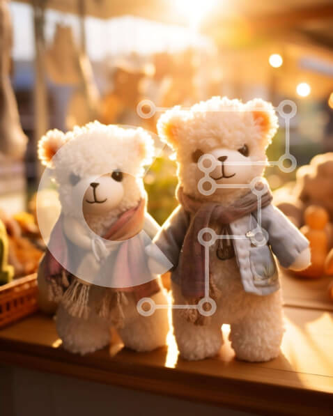 Intra Συλλεκτικό Ξύλινο Παζλ Plywood  4mm - Αξιολάτρευτα λευκά αρκουδάκια με φρούτα και λαχανικά Σε Ξύλινο Κουτί - Διαστάσεις Puzzle: 10x10 cm – 25 κομμάτια