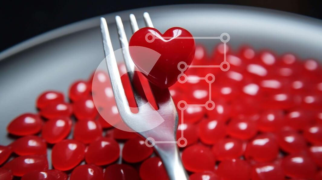 Σετ των 2 Intra Συλλεκτικό Ξύλινο Παζλ Plywood  4mm - Ασημένιο πιρούνι με κόκκινα ζελέ Σε Ξύλινο Κουτί - Διαστάσεις: 10x10 cm – 25 κομμάτια