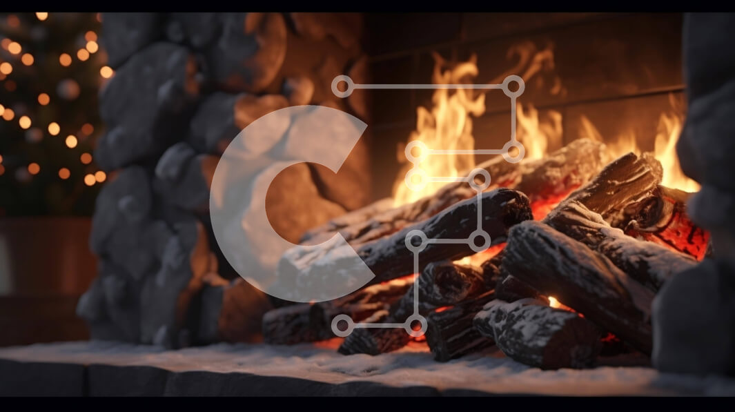 Intra Συλλεκτικό Ξύλινο Παζλ Plywood  4mm - Γιορτινό Τζάκι με Φωτιά και Χριστουγεννιάτικα Διακοσμητικά Σε Ξύλινο Κουτί - Διαστάσεις: 10x10 cm – 25 κομμάτια