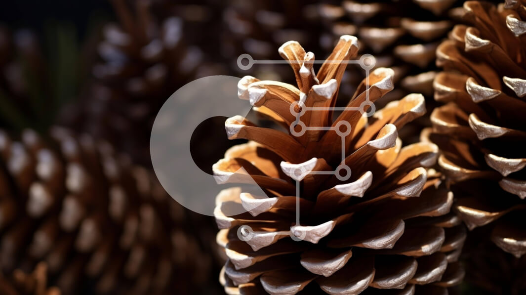 Intra Συλλεκτικό Ξύλινο Παζλ Plywood  4mm - Κοντινό πλάνο από καφέ κουκουνάρια Σε Ξύλινο Κουτί - Διαστάσεις: 10x10 cm – 25 κομμάτια