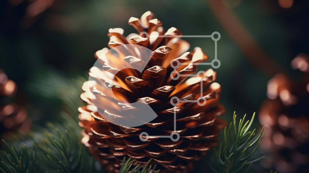 Intra Συλλεκτικό Ξύλινο Παζλ Plywood  4mm - Κώνος πεύκου σε πράσινο φύλλωμα Σε Ξύλινο Κουτί - Διαστάσεις: 10x10 cm – 25 κομμάτια