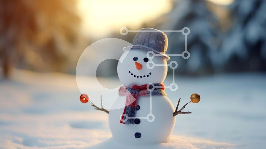 Intra Συλλεκτικό Ξύλινο Παζλ Plywood  4mm - Χιονάνθρωπος στο χιόνι Σε Ξύλινο Κουτί - Διαστάσεις Puzzle: 10x10 cm – 25 κομμάτια