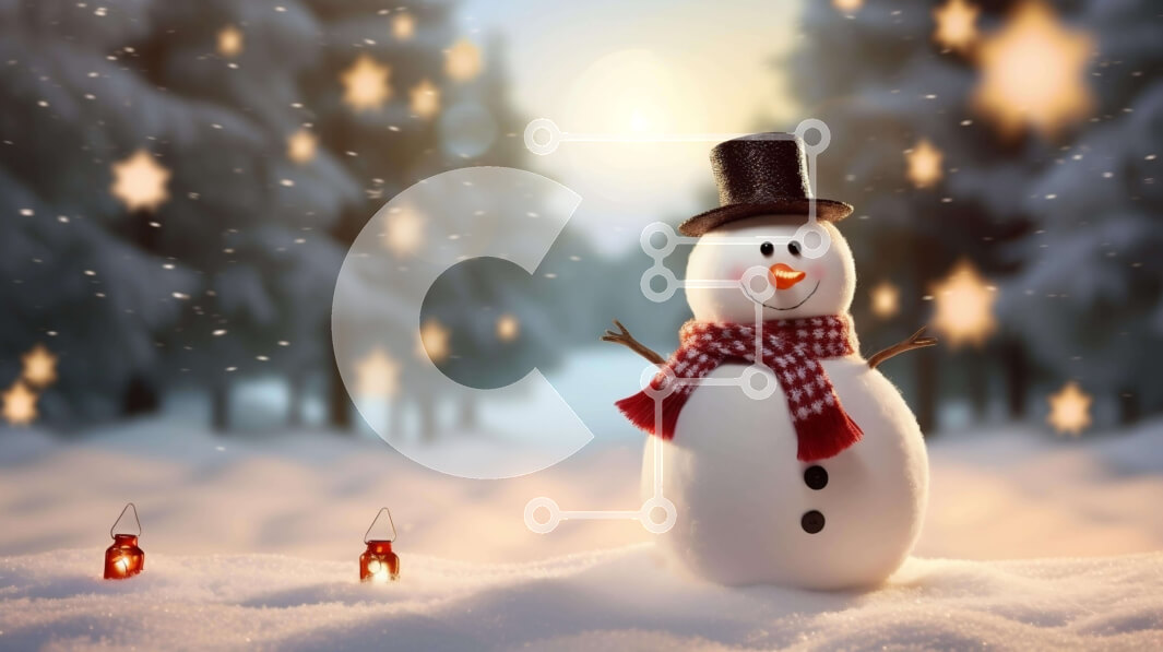 Intra Συλλεκτικό Ξύλινο Παζλ Plywood  4mm - Χιονάνθρωπος στο χιόνι Σε Ξύλινο Κουτί - Διαστάσεις Puzzle: 10x10 cm – 25 κομμάτια