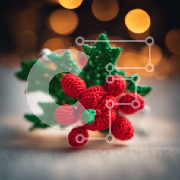 Intra Συλλεκτικό Ξύλινο Παζλ Plywood  4mm - Κροσέ φύλλο πουρνάρι σε φωτισμένο φόντο Σε Ξύλινο Κουτί - Διαστάσεις Puzzle: 10x10 cm – 25 κομμάτια