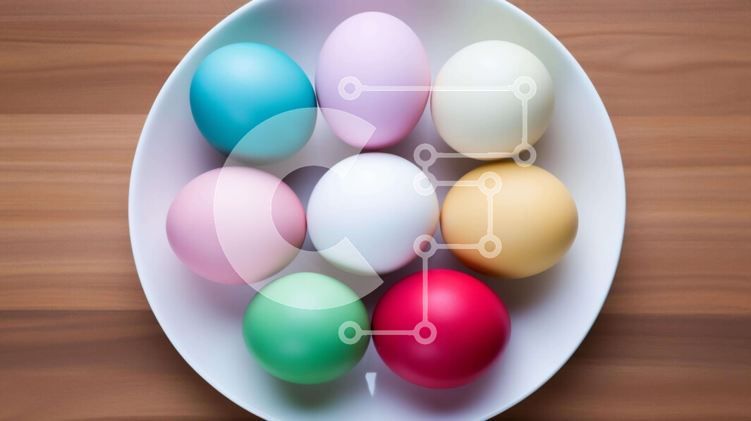 Intra Συλλεκτικό Ξύλινο Παζλ Plywood  4mm - Πολύχρωμα Πασχαλινά αυγά σε λευκό μπολ σε ξύλινο τραπέζι Σε Ξύλινο Κουτί - Διαστάσεις: 10x10 cm – 25 κομμάτια