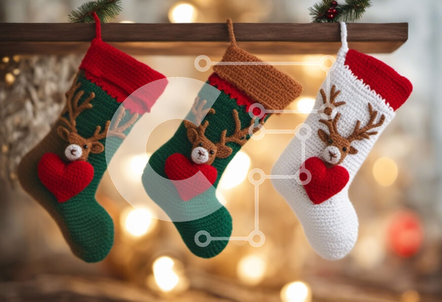 Intra Συλλεκτικό Ξύλινο Παζλ Plywood  4mm - Πλεκτές κάλτσες κρεμασμένες σε ξύλινο ράφι Σε Ξύλινο Κουτί - Διαστάσεις: 10x10 cm – 25 κομμάτια