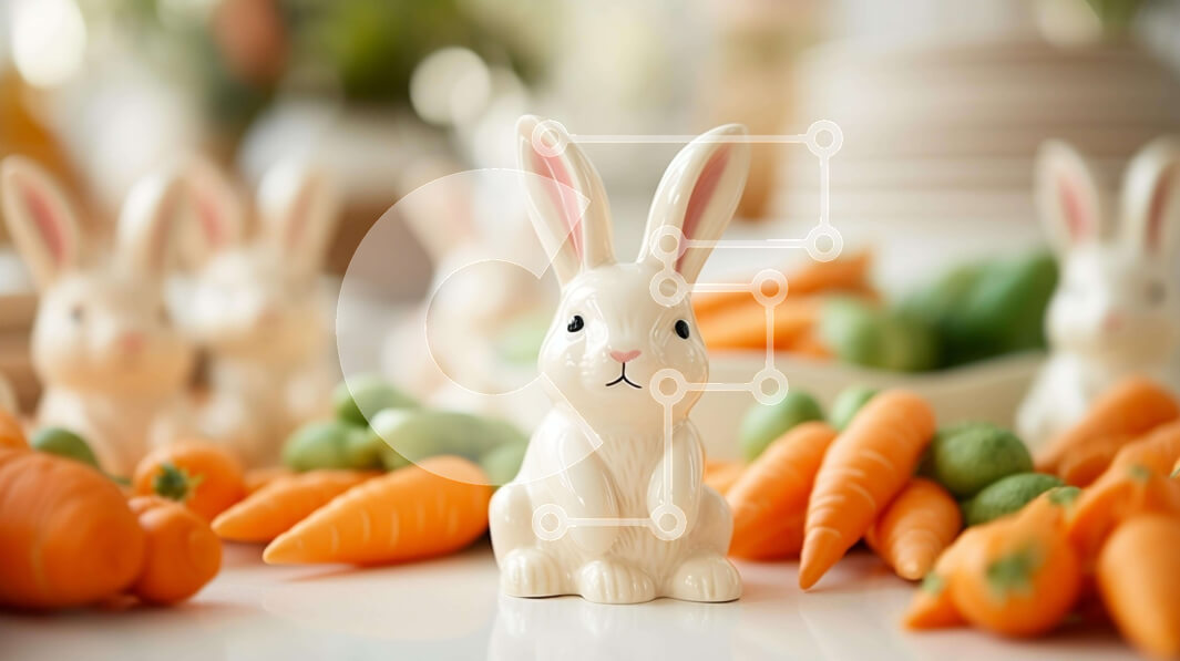 Intra Συλλεκτικό Ξύλινο Παζλ Plywood  4mm - Πασχαλινό λαγουδάκι σερβίτσιο με καρότα και λαχανικά Σε Ξύλινο Κουτί - Διαστάσεις: 10x10 cm – 25 κομμάτια