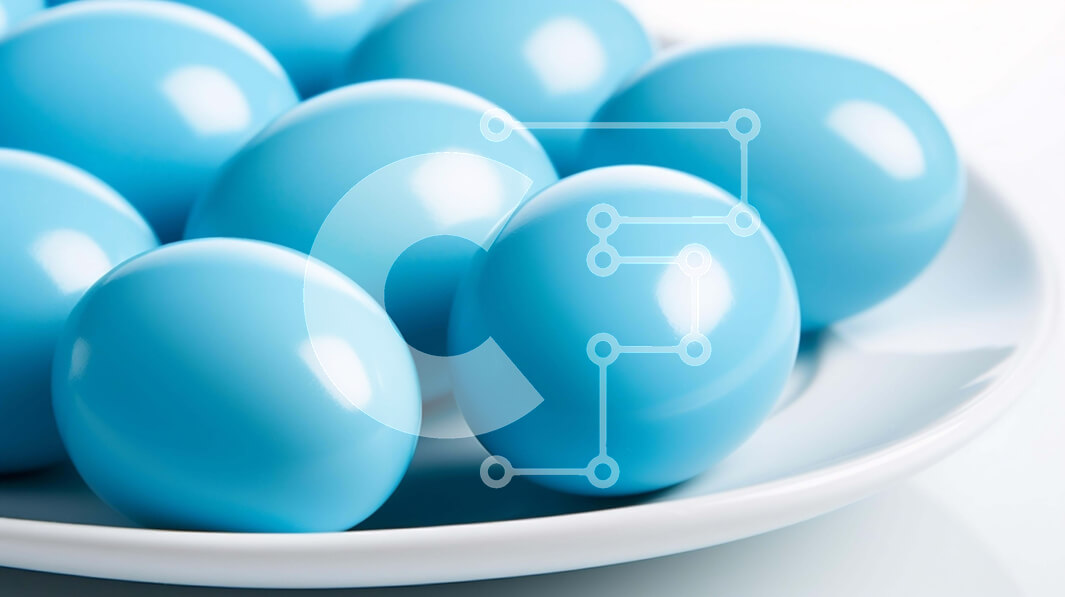 Σετ των 2 Intra Συλλεκτικό Ξύλινο Παζλ Plywood  4mm - Μπλε αυγά στο άσπρο πιάτο Σε Ξύλινο Κουτί - Διαστάσεις: 10x10 cm – 25 κομμάτια