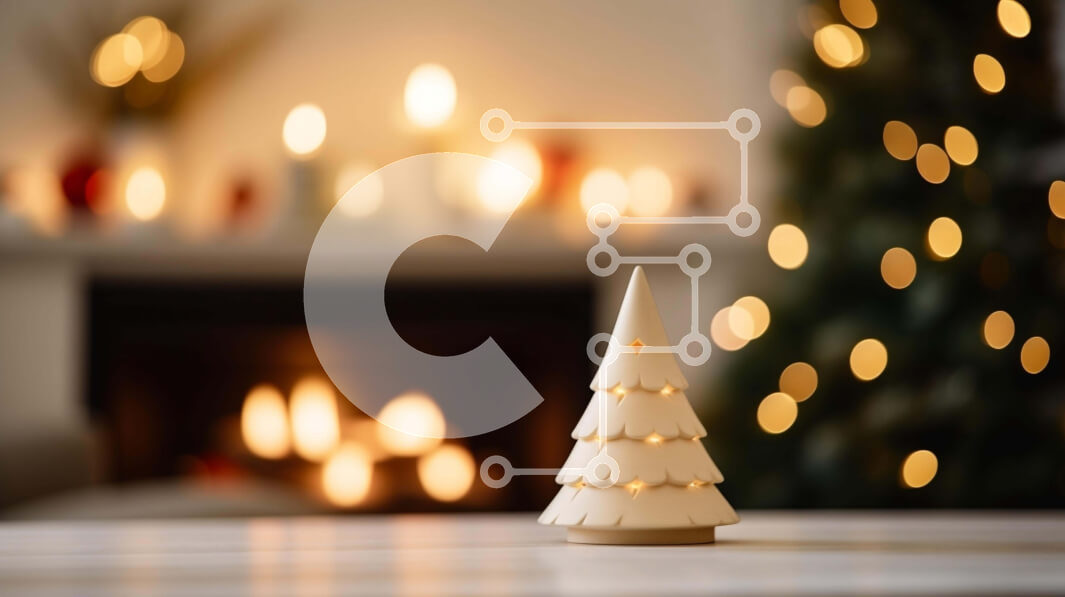 Intra Συλλεκτικό Ξύλινο Παζλ Plywood  4mm - Εορταστικό λευκό χριστουγεννιάτικο δέντρο με κεριά στο φως των κεριών Σε Ξύλινο Κουτί - Διαστάσεις: 10x10 cm – 25 κομμάτια