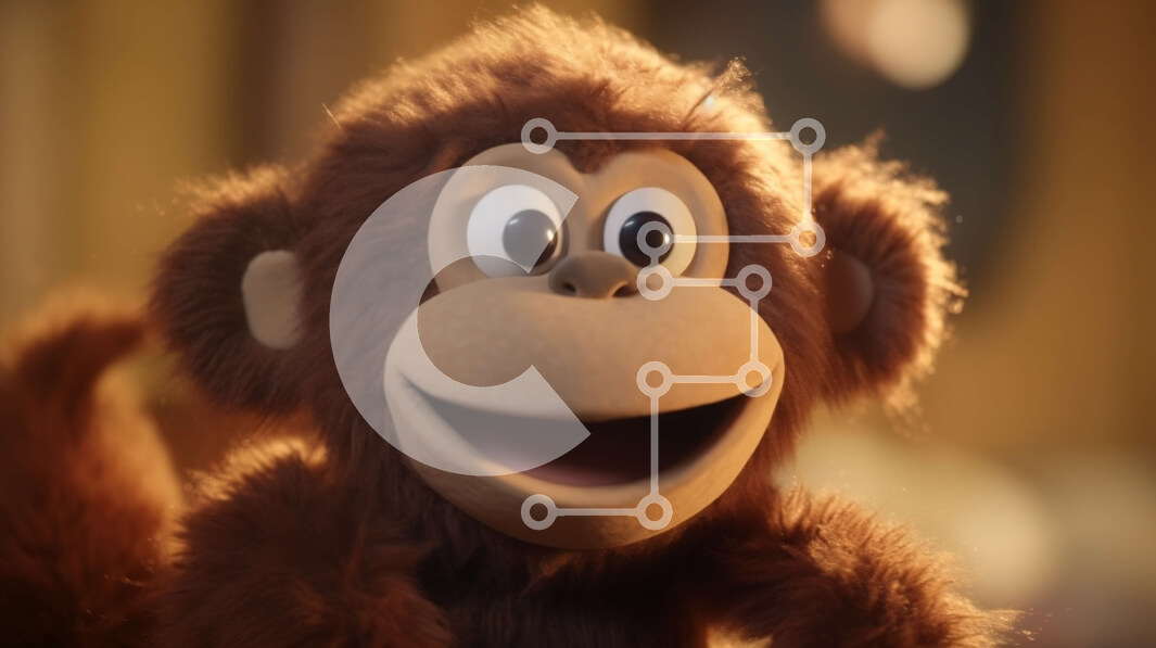 Intra Συλλεκτικό Ξύλινο Παζλ Plywood  4mm - Χαρούμενος κινούμενος χαρακτήρας μαϊμού Σε Ξύλινο Κουτί - Διαστάσεις: 10x10 cm – 25 κομμάτια