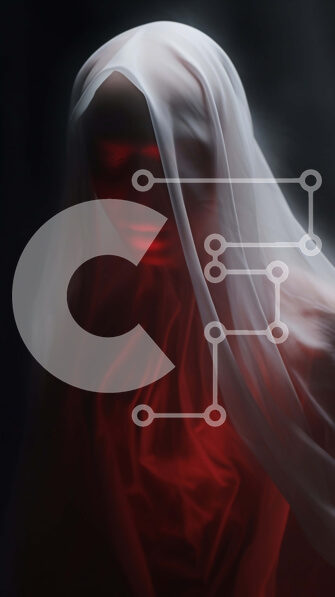 Intra Συλλεκτικό Ξύλινο Παζλ Plywood  4mm - Γυναίκα με λευκή πνευματική ενδυμασία με κόκκινο φως Σε Ξύλινο Κουτί - Διαστάσεις Puzzle: 10x10 cm – 25 κομμάτια