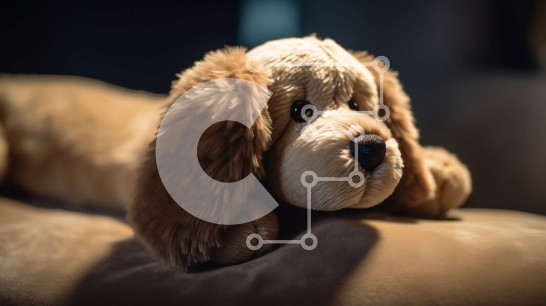 Σετ των 2 Intra Συλλεκτικό Ξύλινο Παζλ Plywood  4mm - Παραγεμισμένος σκύλος ξαπλωμένος άνετα στον καναπέ Σε Ξύλινο Κουτί - Διαστάσεις: 10x10 cm – 25 κομμάτια