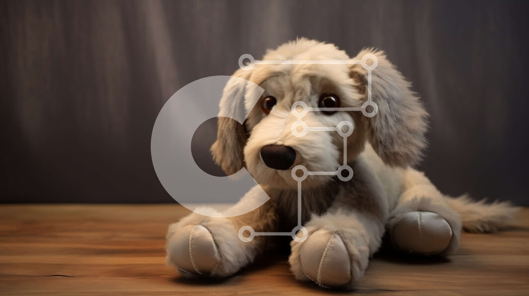 Intra Συλλεκτικό Ξύλινο Παζλ Plywood  4mm - Χνουδωτό λούτρινο σκυλί που κάθεται στο πάτωμα Σε Ξύλινο Κουτί - Διαστάσεις: 10x10 cm – 25 κομμάτια