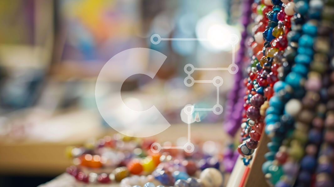 Intra Συλλεκτικό Ξύλινο Παζλ Plywood  4mm - Ένδειξη κολιέ με πολύχρωμες χάντρες Σε Ξύλινο Κουτί - Διαστάσεις: 10x10 cm – 25 κομμάτια