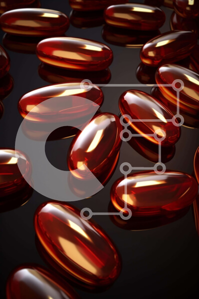 Intra Συλλεκτικό Ξύλινο Παζλ Plywood  4mm - Ομάδα κόκκινων καψουλών σε μαύρη επιφάνεια Σε Ξύλινο Κουτί - Διαστάσεις Puzzle: 10x10 cm – 25 κομμάτια