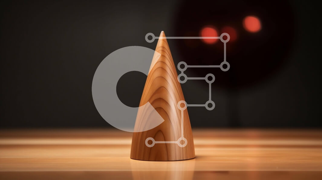 Intra Συλλεκτικό Ξύλινο Παζλ Plywood  4mm - Διακοσμητικό αντικείμενο Ξύλινο χωνάκι με κόκκινα μπαλόνια Σε Ξύλινο Κουτί - Διαστάσεις: 10x10 cm – 25 κομμάτια