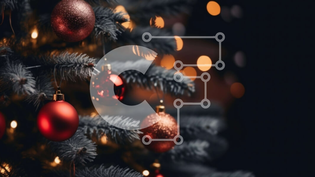 Intra Συλλεκτικό Ξύλινο Παζλ Plywood  4mm - Εορταστικό χριστουγεννιάτικο δέντρο με κόκκινα και χρυσά στολίδια Σε Ξύλινο Κουτί - Διαστάσεις: 10x10 cm – 25 κομμάτια