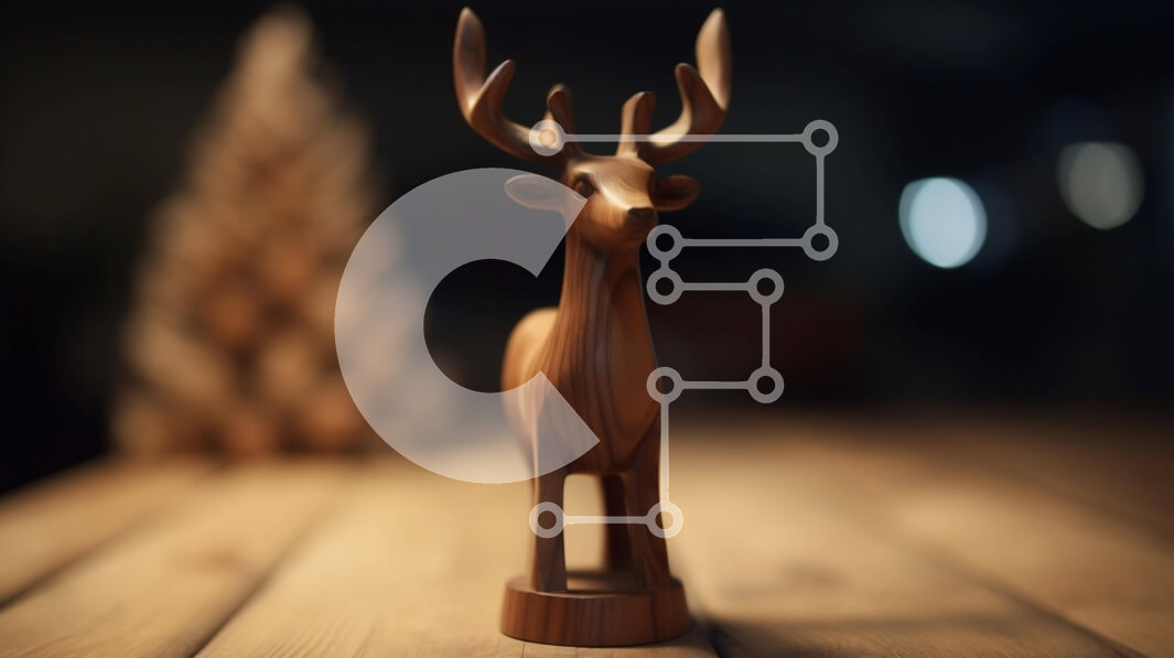 Intra Συλλεκτικό Ξύλινο Παζλ Plywood  4mm - Ξύλινο άγαλμα ελαφιού σε ημιτελές τραπέζι Σε Ξύλινο Κουτί - Διαστάσεις: 10x10 cm – 25 κομμάτια