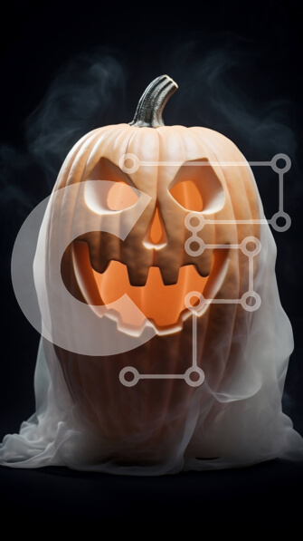 Intra Συλλεκτικό Ξύλινο Παζλ Plywood  4mm - Ανάποδα σκαλιστή κολοκύθα καλυμμένη με καπνό Σε Ξύλινο Κουτί - Διαστάσεις Puzzle: 10x10 cm – 25 κομμάτια