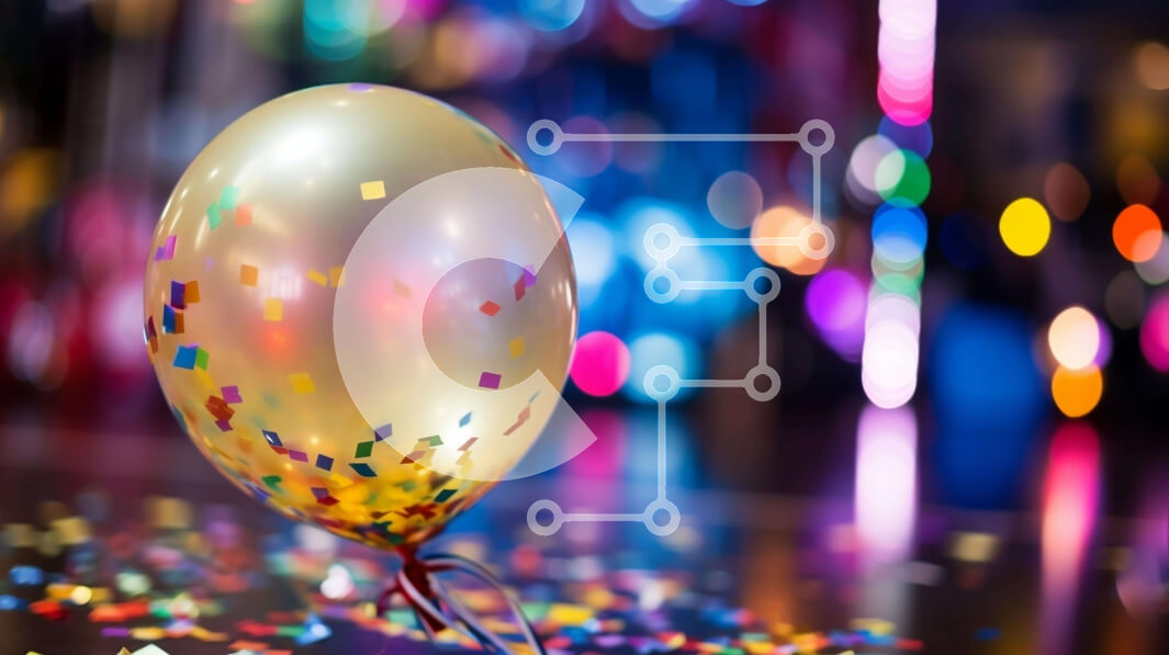 Intra Συλλεκτικό Ξύλινο Παζλ Plywood  4mm - Γιορτινό χρυσό μπαλόνι με πολύχρωμο κομφετί Σε Ξύλινο Κουτί - Διαστάσεις: 10x10 cm – 25 κομμάτια