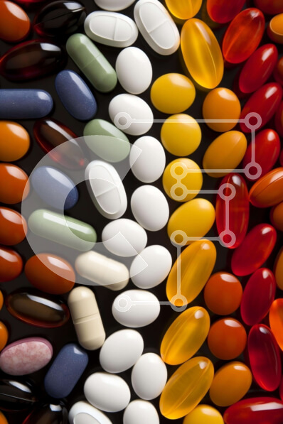 Intra Συλλεκτικό Ξύλινο Παζλ Plywood  4mm - Πολύχρωμα χάπια και κάψουλες διατεταγμένα σε μια ελκυστική οθόνη Σε Ξύλινο Κουτί - Διαστάσεις Puzzle: 10x10 cm – 25 κομμάτια