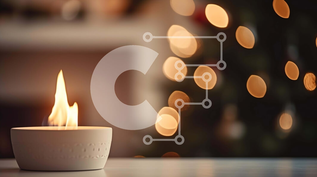 Intra Συλλεκτικό Ξύλινο Παζλ Plywood  4mm - Διακοσμητικό κερί με αναμμένη φλόγα από το χριστουγεννιάτικο δέντρο Σε Ξύλινο Κουτί - Διαστάσεις: 10x10 cm – 25 κομμάτια