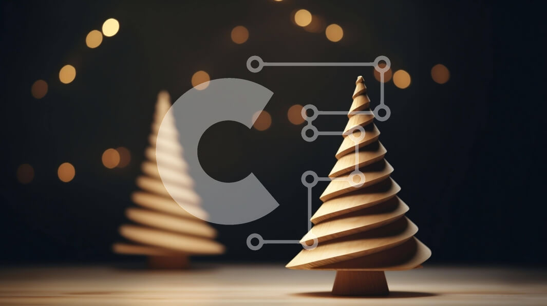 Intra Συλλεκτικό Ξύλινο Παζλ Plywood  4mm - Ξύλινα χριστουγεννιάτικα δέντρα στο τραπέζι με φωτισμένο φόντο Σε Ξύλινο Κουτί - Διαστάσεις: 10x10 cm – 25 κομμάτια