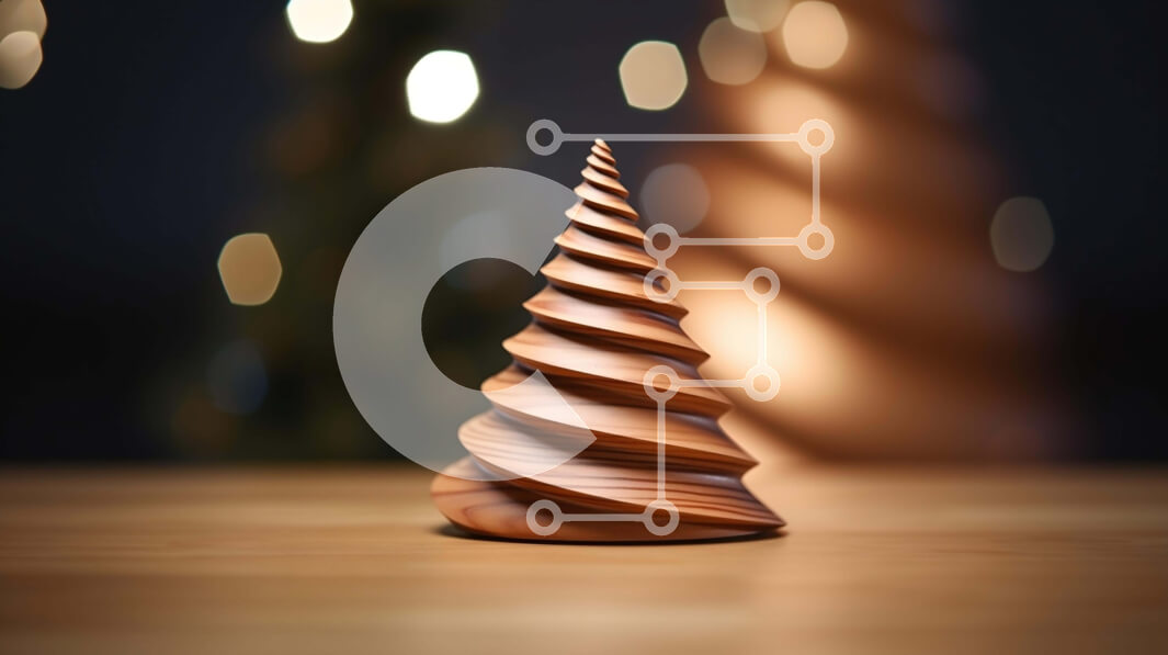 Intra Συλλεκτικό Ξύλινο Παζλ Plywood  4mm - Ξύλινο Σπειροειδές Στολίδι δέντρου για την εορταστική περίοδο Σε Ξύλινο Κουτί - Διαστάσεις: 10x10 cm – 25 κομμάτια