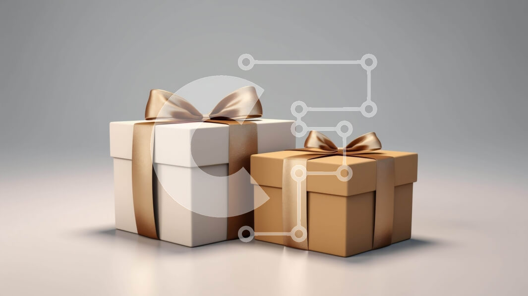 Intra Συλλεκτικό Ξύλινο Παζλ Plywood  4mm - Καφέ Κουτιά δώρου με χρυσές κορδέλες Σε Ξύλινο Κουτί - Διαστάσεις Puzzle: 10x10 cm – 25 κομμάτια