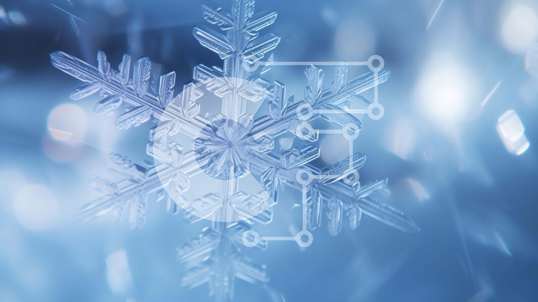 Intra Συλλεκτικό Ξύλινο Παζλ Plywood  4mm - Γυάλινη νιφάδα χιονιού σε μπλε φόντο Σε Ξύλινο Κουτί - Διαστάσεις: 10x10 cm – 25 κομμάτια