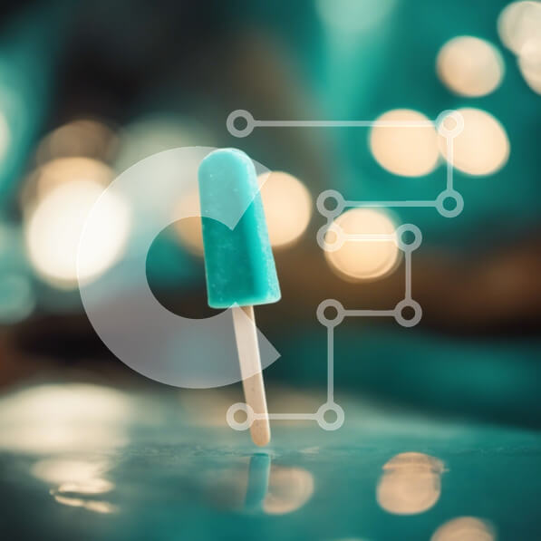 Σετ των 2 Intra Συλλεκτικό Ξύλινο Παζλ Plywood  4mm - Μπλε παγωτό ποπάκι σε ξύλινο ραβδί Σε Ξύλινο Κουτί - Διαστάσεις: 10x10 cm – 25 κομμάτια