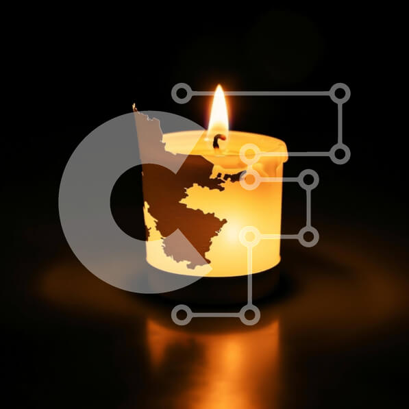 Intra Συλλεκτικό Ξύλινο Παζλ Plywood  4mm - Αναμμένο κερί στο σχήμα του New Jersey State Σε Ξύλινο Κουτί - Διαστάσεις Puzzle: 10x10 cm – 25 κομμάτια