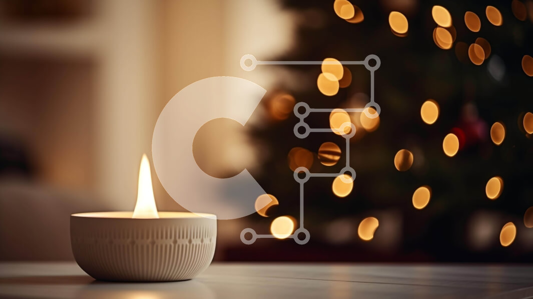 Intra Συλλεκτικό Ξύλινο Παζλ Plywood  4mm - Γιορτινό Χριστουγεννιάτικο κερί και φωτισμένο δέντρο Σε Ξύλινο Κουτί - Διαστάσεις: 10x10 cm – 25 κομμάτια