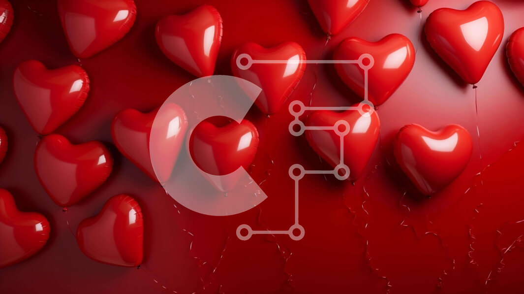 Intra Συλλεκτικό Ξύλινο Παζλ Plywood  4mm - Μπαλόνια σε σχήμα καρδιάς σε πορτοκαλί φόντο Σε Ξύλινο Κουτί - Διαστάσεις: 10x10 cm – 25 κομμάτια